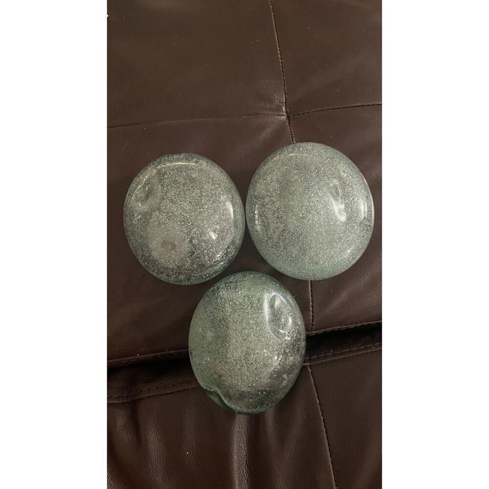 Vintage Italian Hand Blown Art Glass Paperweights Set of 3 – Possible Murano